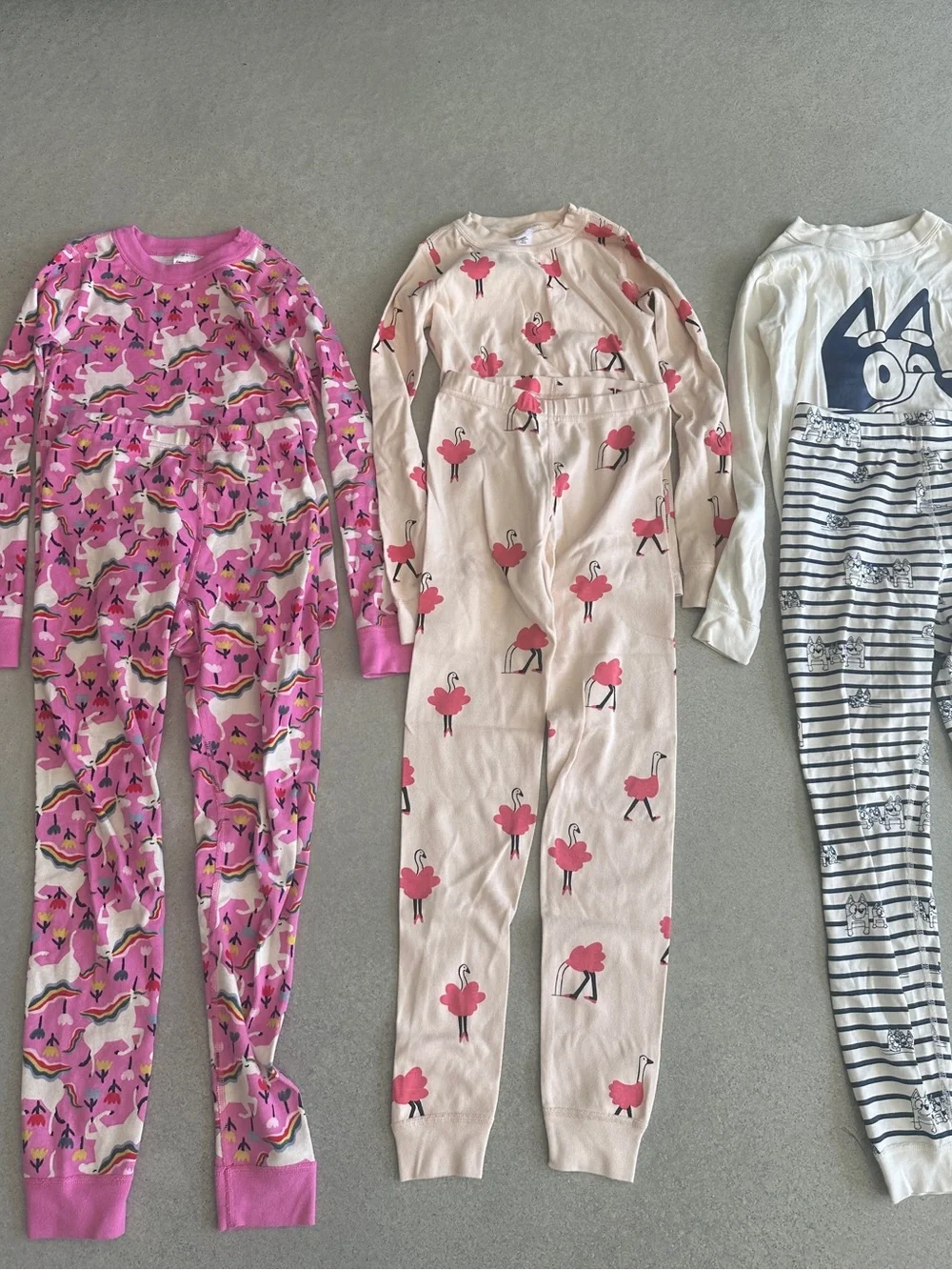 LOT of 3 Hanna Andersson Girls Pajama Sets - Soft Long Sleeve & Pants